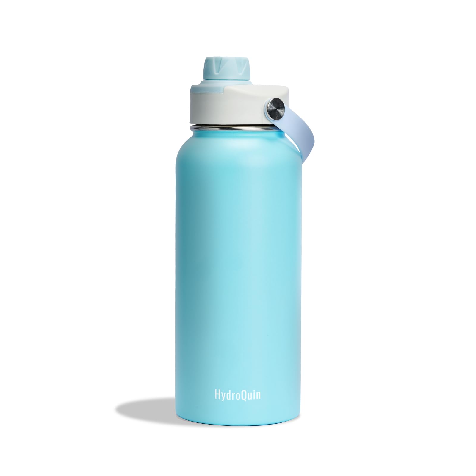 32oz Water Bottle with Comfort Grip Handle, Gym Water Bottle, Insulated Steel Water Bottle with Wide Mouth, No Straw