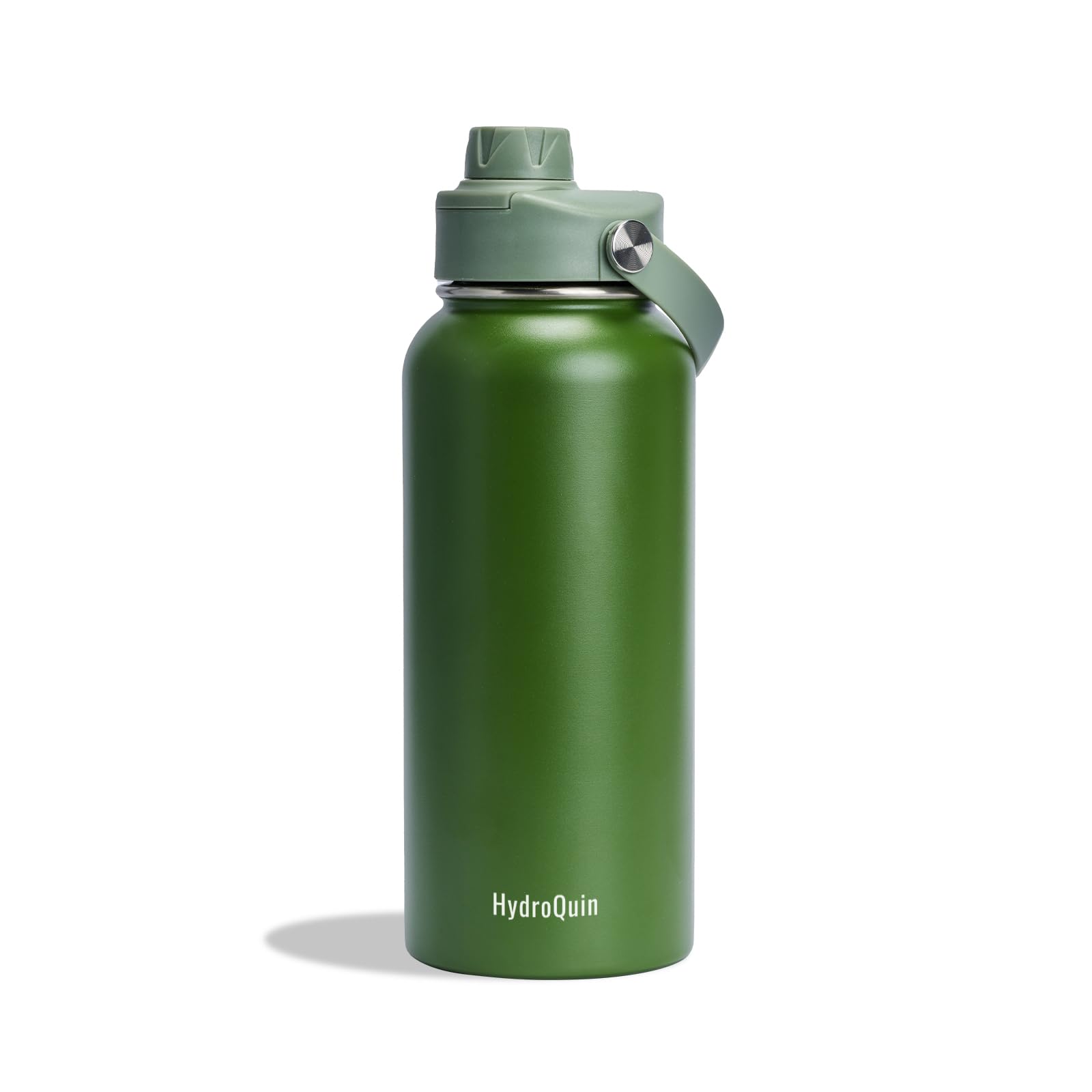 32oz Water Bottle with Comfort Grip Handle, Gym Water Bottle, Insulated Steel Water Bottle with Wide Mouth, No Straw