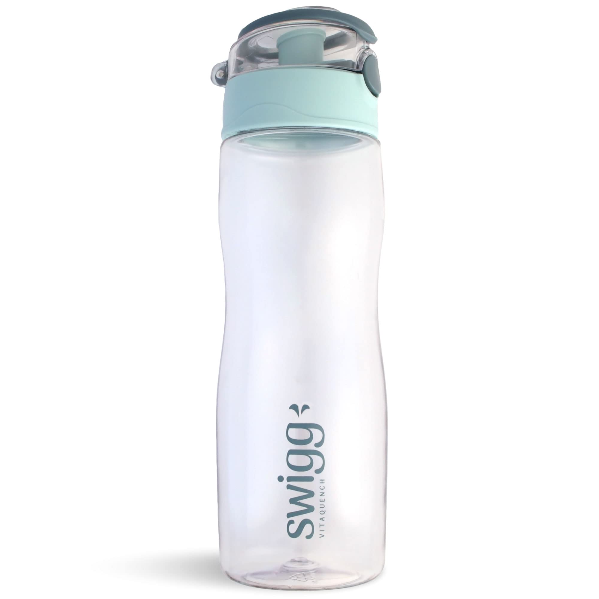 Swigg 1 BPA Free Sports Water Bottles for School Gym Bicycle Car - Leak Proof Sports Waterbottles - See Through Reusable Clear Water Bottle botella de agua Made of Tritan Plastic Refillable 20-24oz