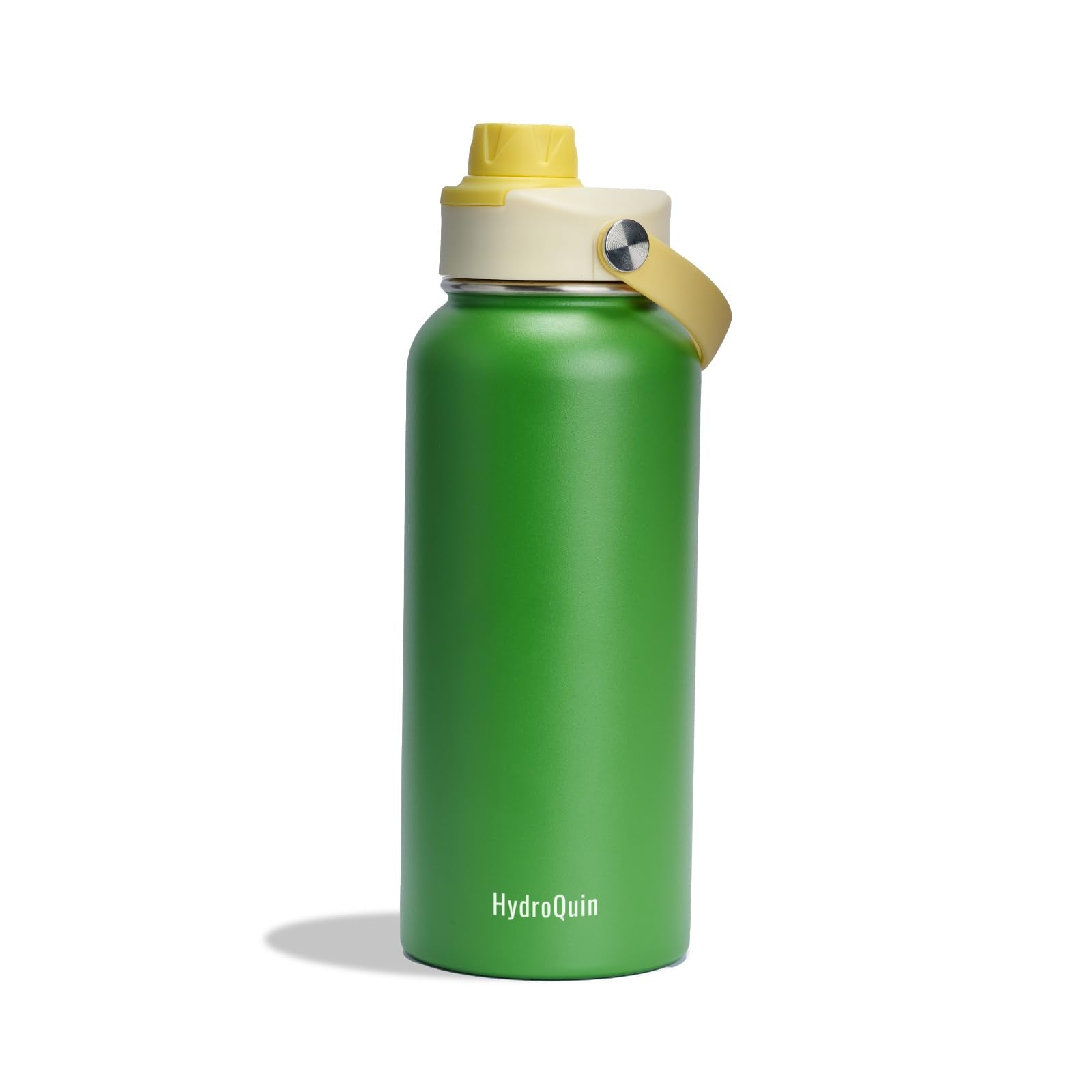 32oz Water Bottle with Comfort Grip Handle, Gym Water Bottle, Insulated Steel Water Bottle with Wide Mouth, No Straw