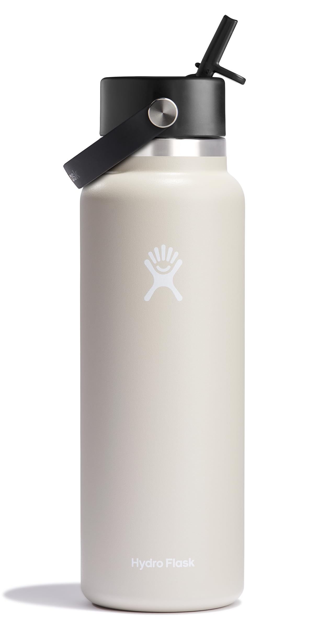 Hydro Flask Water Bottle - Insulated Stainless Steel - Wide Mouth Flex Straw Lid, Non-Spill, Leakproof and Refillable in 32 Oz Glimmer Pink