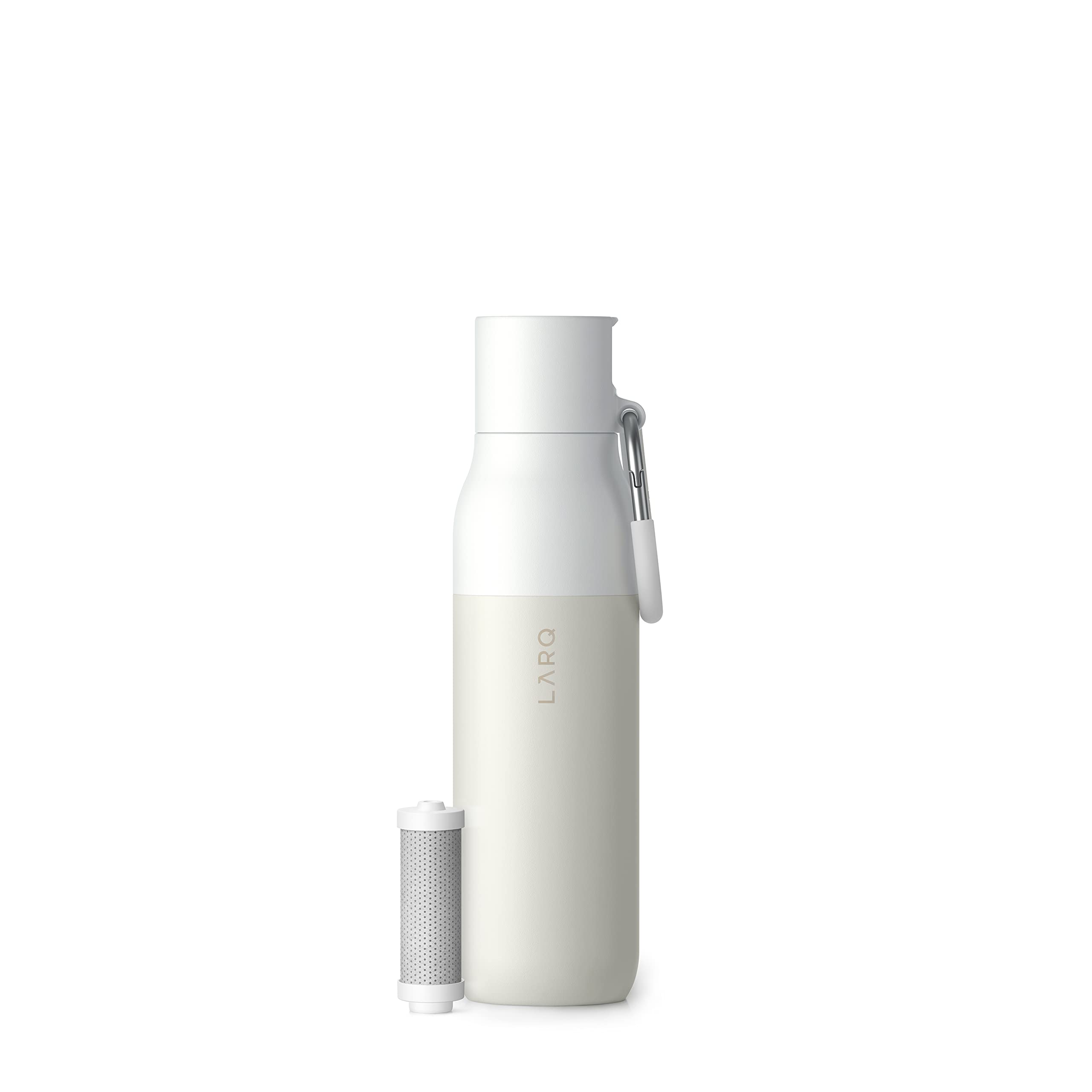 LARQ Bottle Filtered - Insulated Stainless Steel Water Bottle BPA Free with Nano Zero Technology and Long-Lasting Filters, Obsidian Black, 25oz