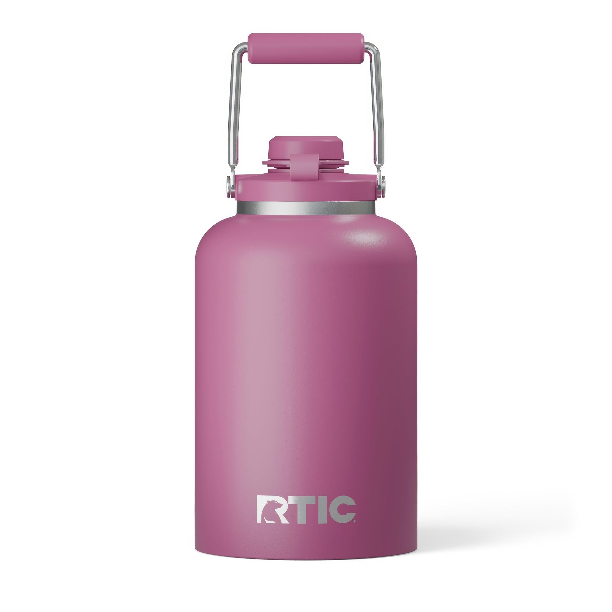 RTIC 1 Gallon Outback Jug, Stainless Steel, Ceramic Lined Insulated Water Bottle with Lid and Handle, BPA-Free, Double Wall Vacuum Insulation, Stainless