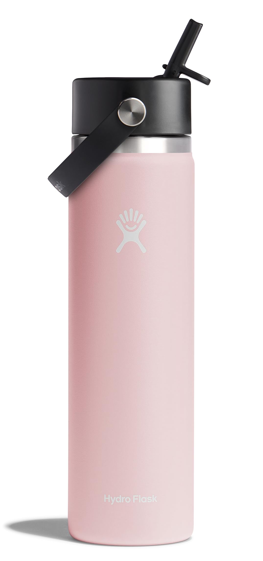 Hydro Flask Water Bottle - Insulated Stainless Steel - Wide Mouth Flex Straw Lid, Non-Spill, Leakproof and Refillable in 32 Oz Glimmer Pink