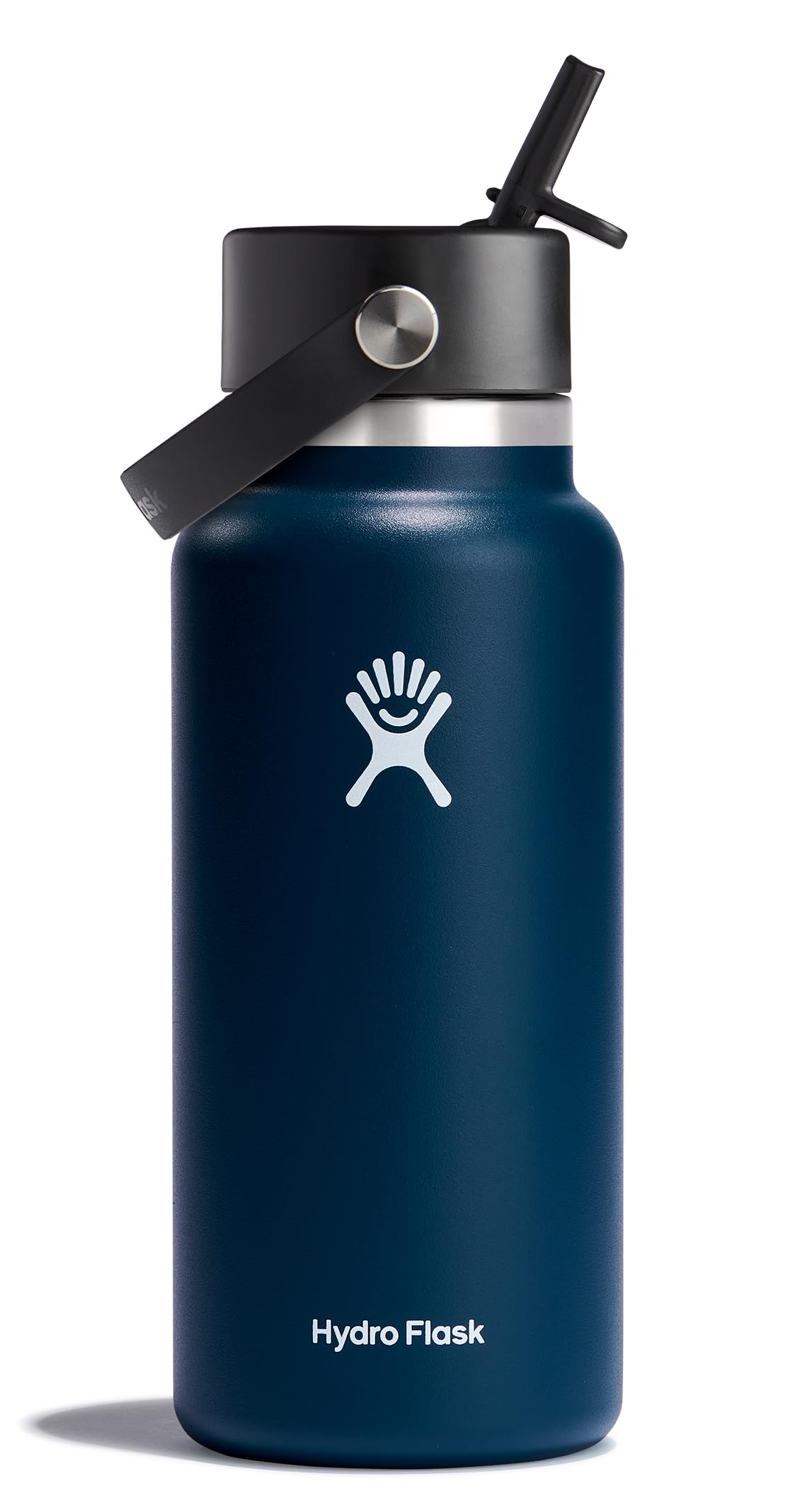 Hydro Flask Water Bottle - Insulated Stainless Steel - Wide Mouth Flex Straw Lid, Non-Spill, Leakproof and Refillable in 32 Oz Glimmer Pink