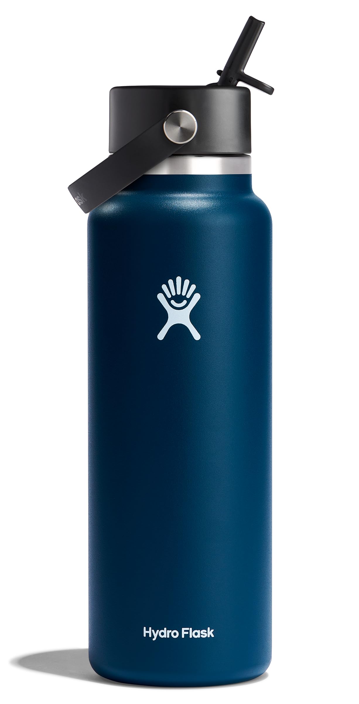 Hydro Flask Water Bottle - Insulated Stainless Steel - Wide Mouth Flex Straw Lid, Non-Spill, Leakproof and Refillable in 32 Oz Glimmer Pink