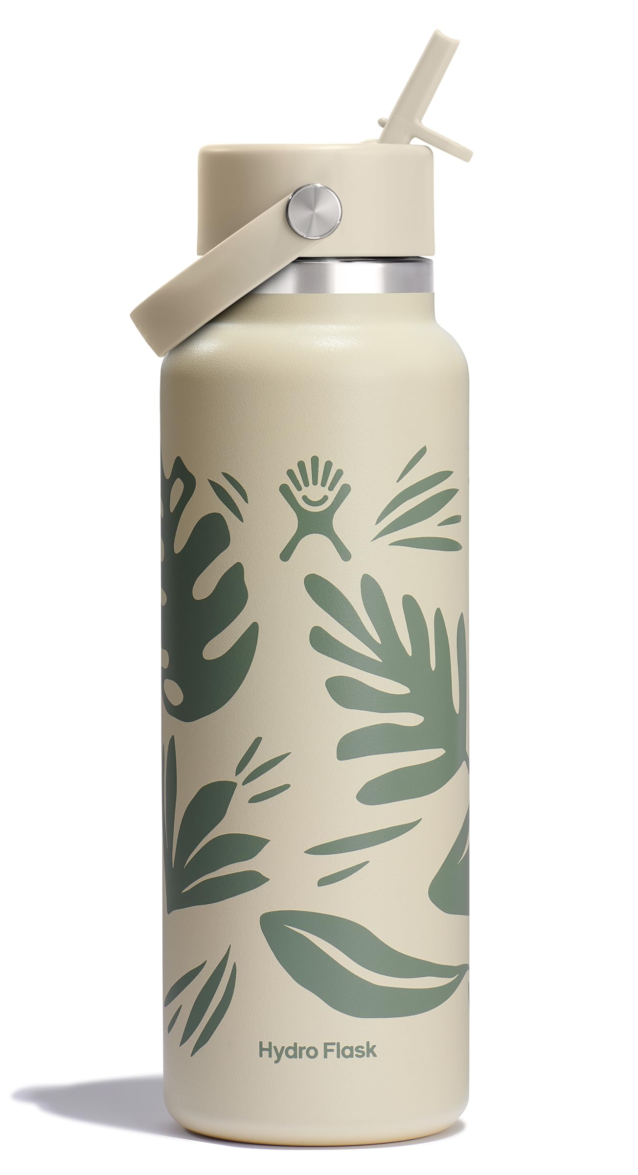 Hydro Flask Water Bottle - Insulated Stainless Steel - Wide Mouth Flex Straw Lid, Non-Spill, Leakproof and Refillable in 32 Oz Glimmer Pink