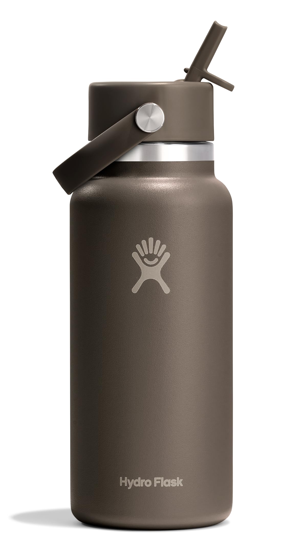 Hydro Flask Water Bottle - Insulated Stainless Steel - Wide Mouth Flex Straw Lid, Non-Spill, Leakproof and Refillable in 32 Oz Glimmer Pink