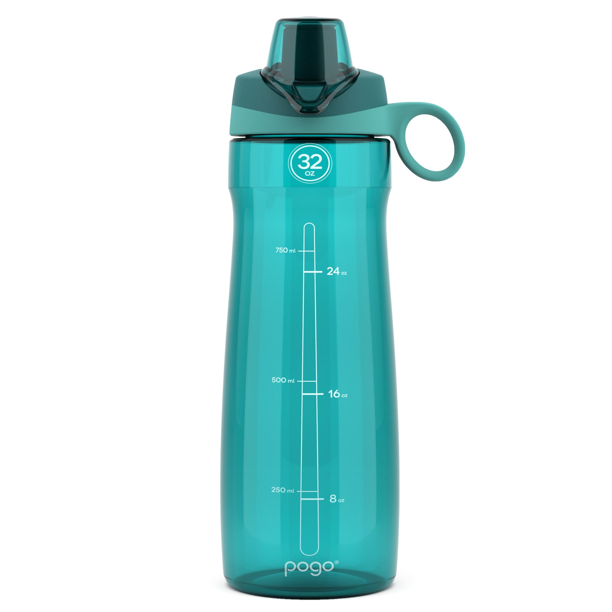 Pogo BPA-Free Tritan Plastic Water Bottle with Chug Lid, 32 Oz, Grey