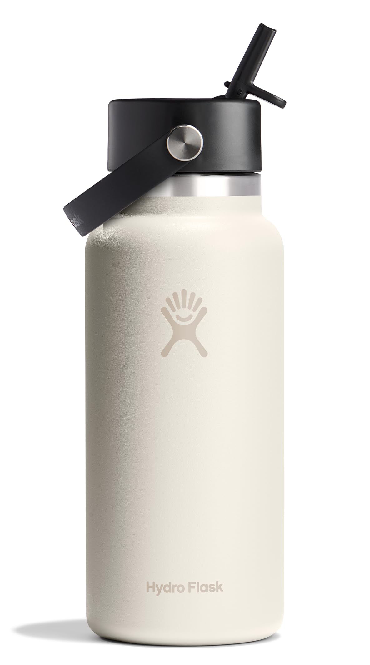 Hydro Flask Water Bottle - Insulated Stainless Steel - Wide Mouth Flex Straw Lid, Non-Spill, Leakproof and Refillable in 32 Oz Glimmer Pink