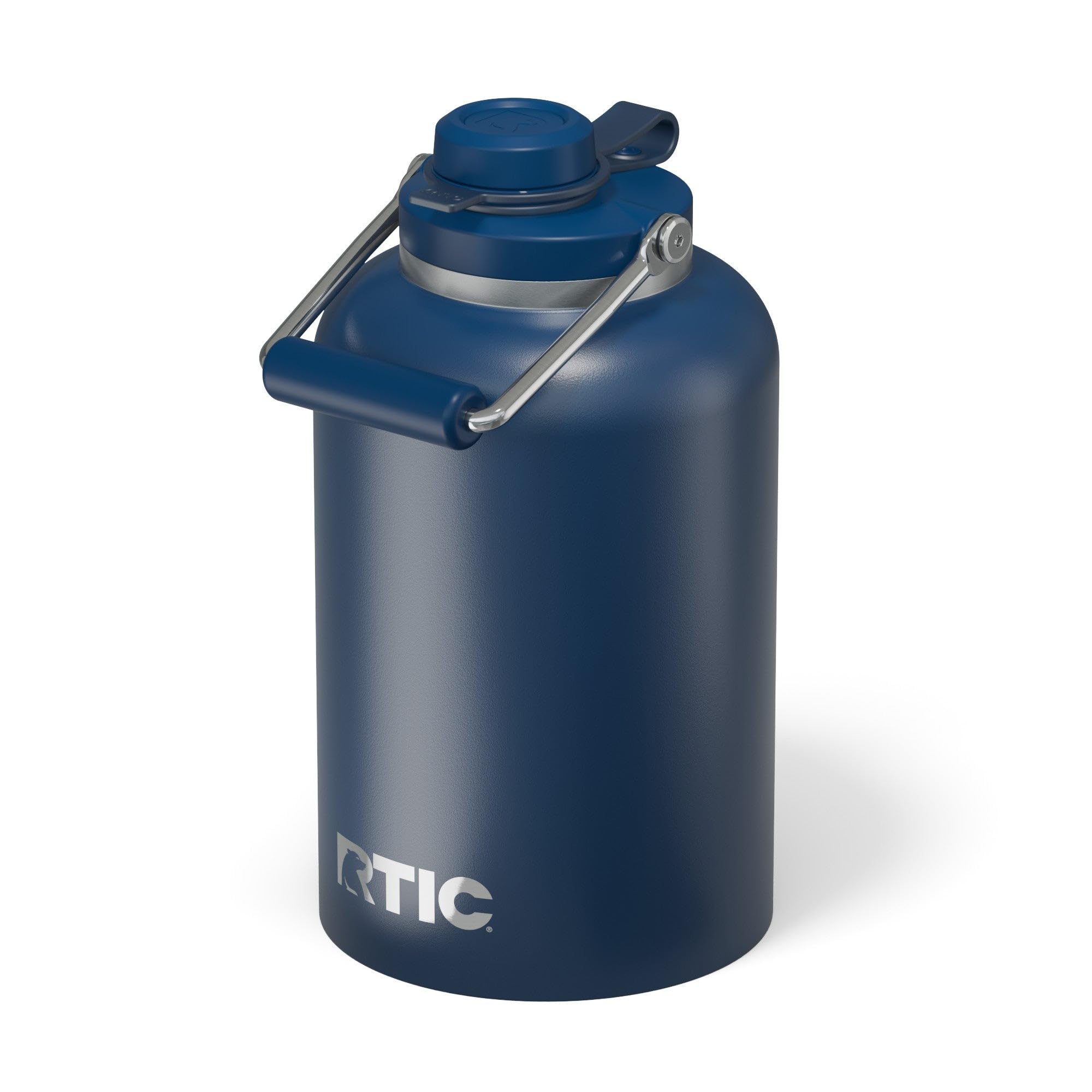 RTIC 1 Gallon Outback Jug, Stainless Steel, Ceramic Lined Insulated Water Bottle with Lid and Handle, BPA-Free, Double Wall Vacuum Insulation, Stainless