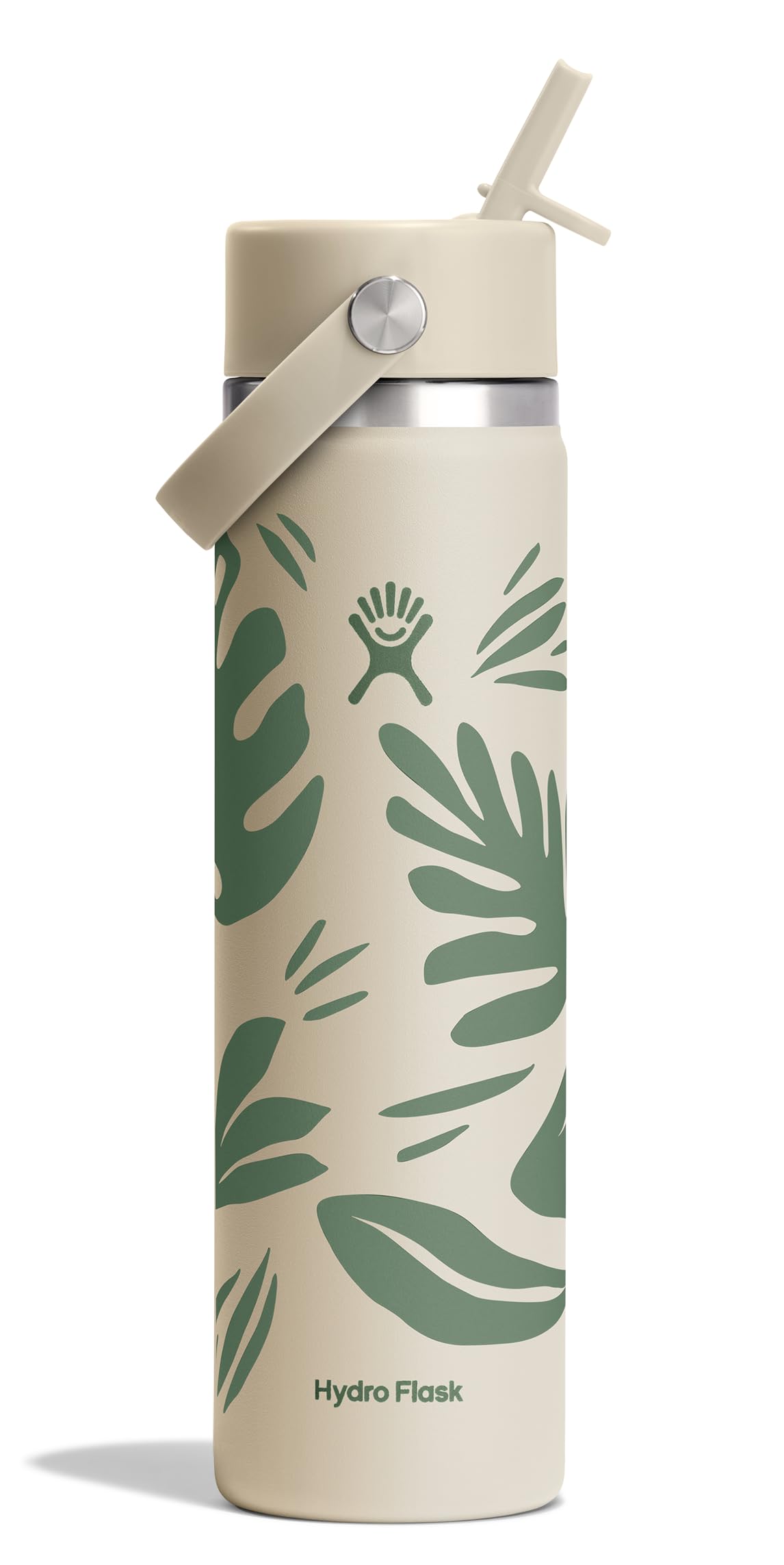Hydro Flask Water Bottle - Insulated Stainless Steel - Wide Mouth Flex Straw Lid, Non-Spill, Leakproof and Refillable in 32 Oz Glimmer Pink