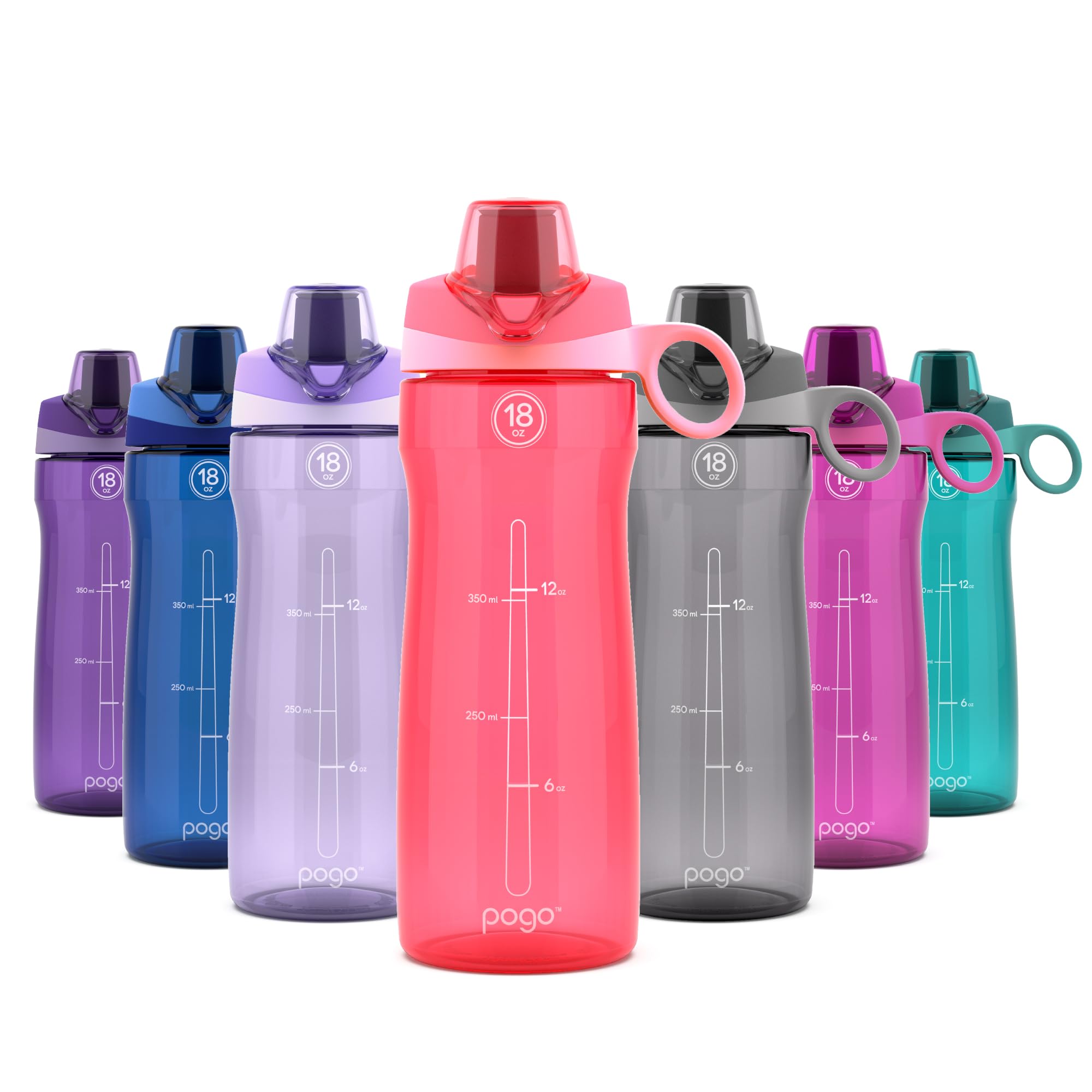 Pogo BPA-Free Tritan Plastic Water Bottle with Chug Lid, 32 Oz, Grey