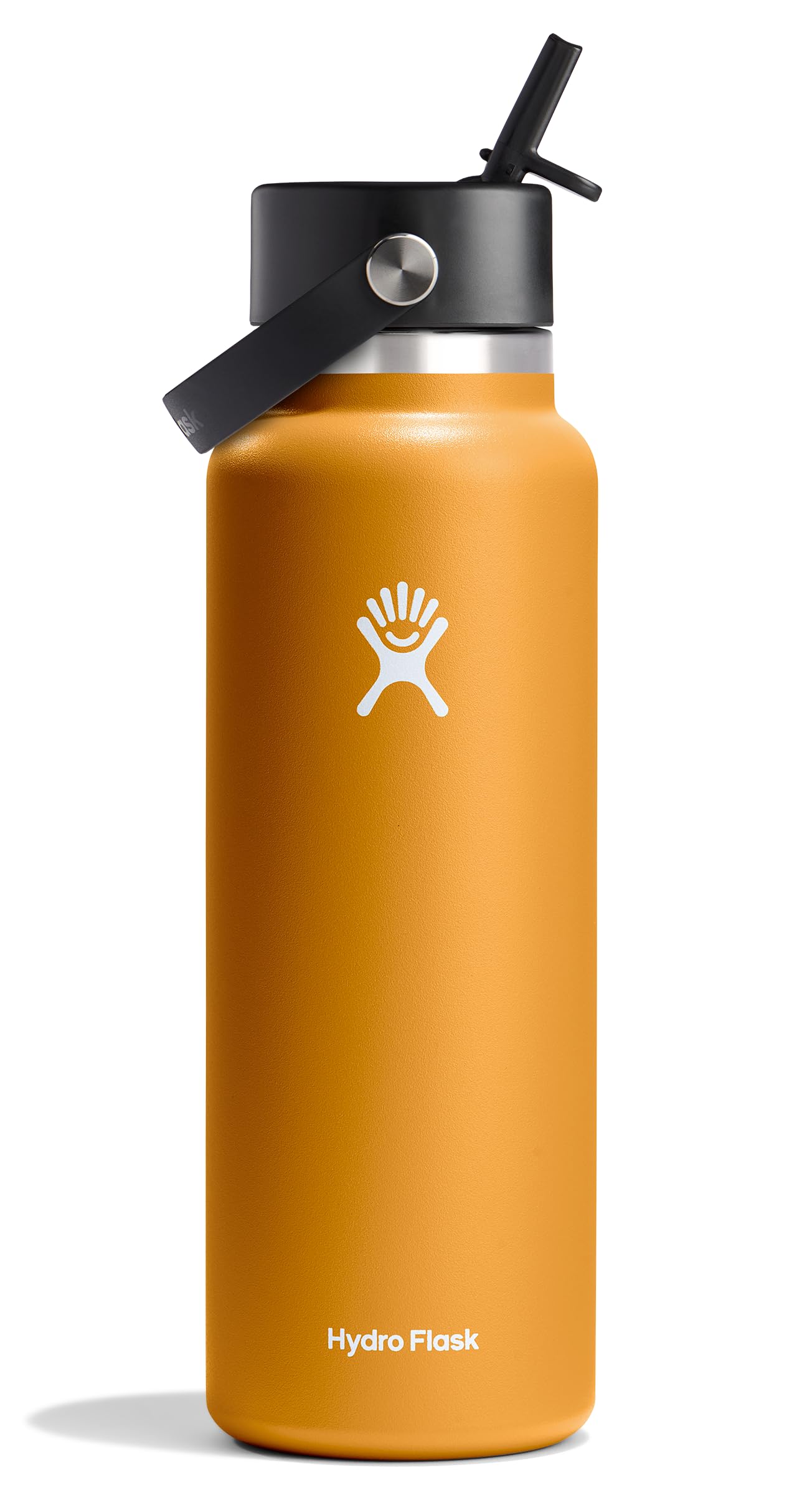 Hydro Flask Water Bottle - Insulated Stainless Steel - Wide Mouth Flex Straw Lid, Non-Spill, Leakproof and Refillable in 32 Oz Glimmer Pink