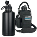 COOLYARD Half Gallon Water Bottle Insulated with Sleeve-64 oz Stainless Steel Water Jug with Strap Paracord Handle Metal Sport GYM Water Bottles for Hunting Hiking Travel Biking Camo CP