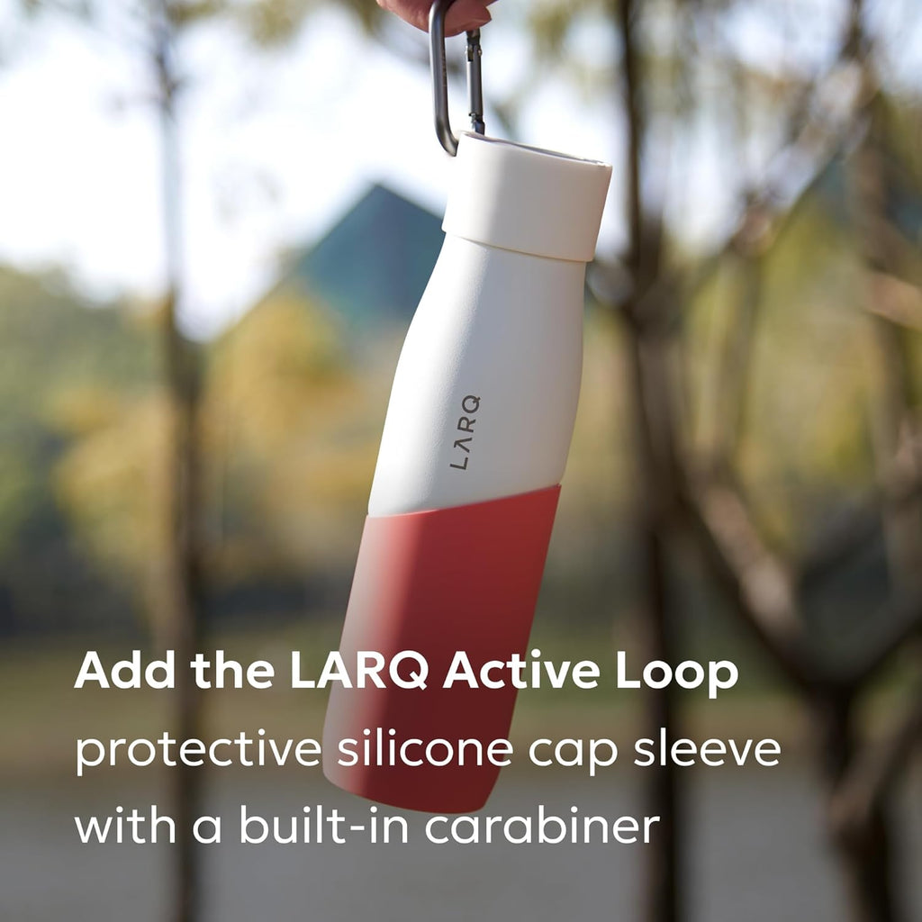 LARQ Bottle Movement PureVis 24 oz - Lightweight Self-Cleaning and Non-Insulated Stainless Steel Water Bottle with UV Water Purifier | Reusable & Travel Friendly, Black/Onyx